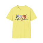 Patriotic Home Sweet Graphic Tee - 4th of July Heart Bow T-Shirt USA Flag Top Red White Blue Coquette