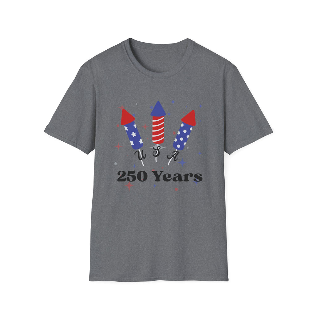 USA Semiquincentennial Firework Tee USA 250 Years Graphic Shirt