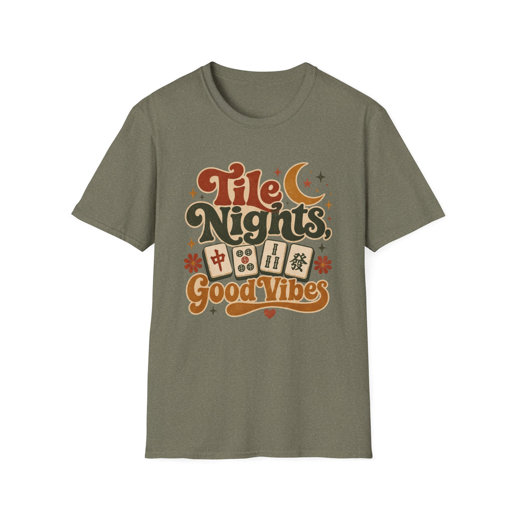 Tile Nights T-Shirt — Mahjong & Game Night Retro 'Good Vibes' Tee