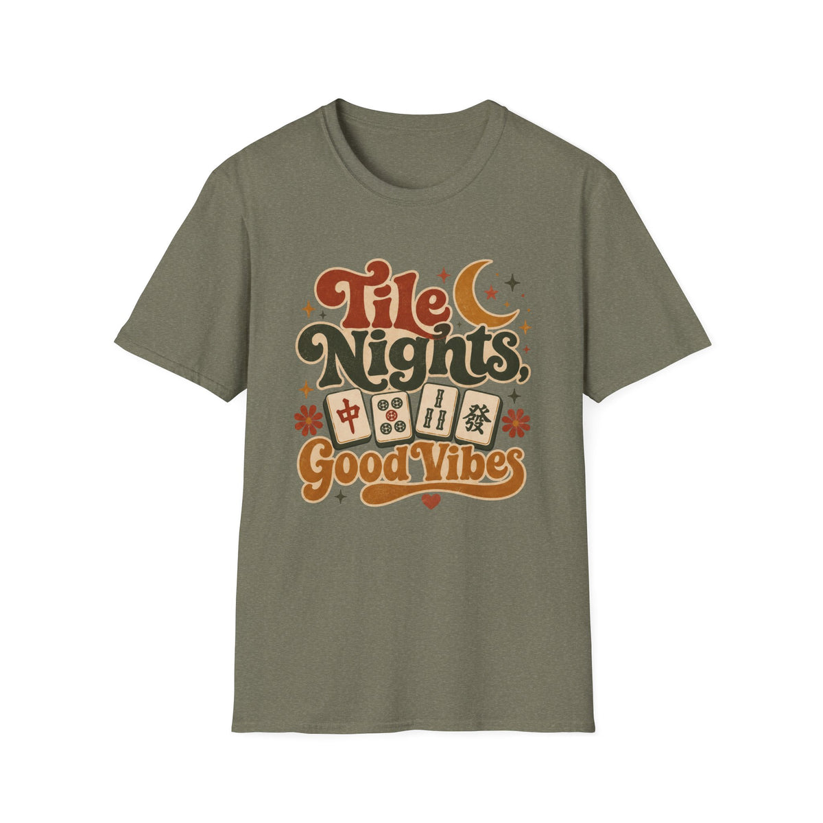 Tile Nights T-Shirt — Mahjong & Game Night Retro 'Good Vibes' Tee