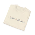 Stars and Stripes Script T-Shirt, 4th of July, Minimalist Patriotic Tee, Subtle Patriotic Gift, Dainty Script America Independence Day