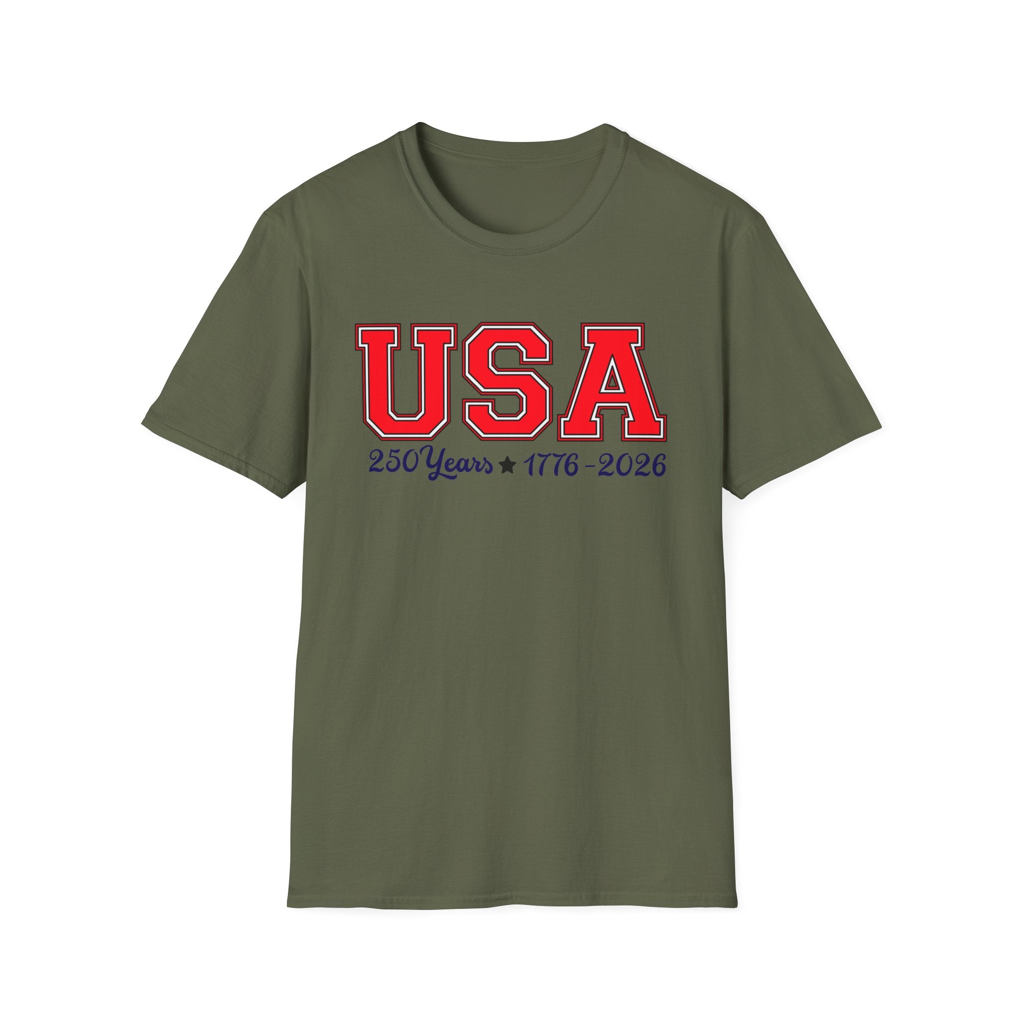 USA 250 Years Shirt 1776 2026, America 250th Anniversary T-Shirt, Varsity Style Patriotic Tee, Fourth of July Gift, Classic USA Bold Letter Shirt