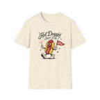 Hot Doggin Since 1776 Tee, Patriotic USA Hot Dog Shirt, Fun Red White Blue Graphic Top, Fourth of July Celebration Outfit Unisex Softstyle T-Shirt