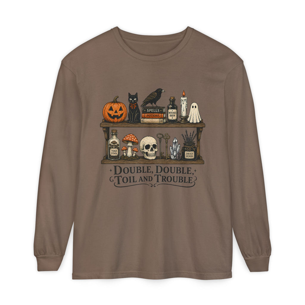 Halloween Potion Shelf "Double, Double, Toil and Trouble" Long Sleeve T-Shirt