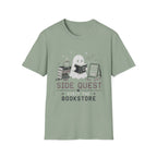 Ghost Reader T-Shirt — "Side Quest: Visit the Bookstore" Cute Halloween Book Lover Tee