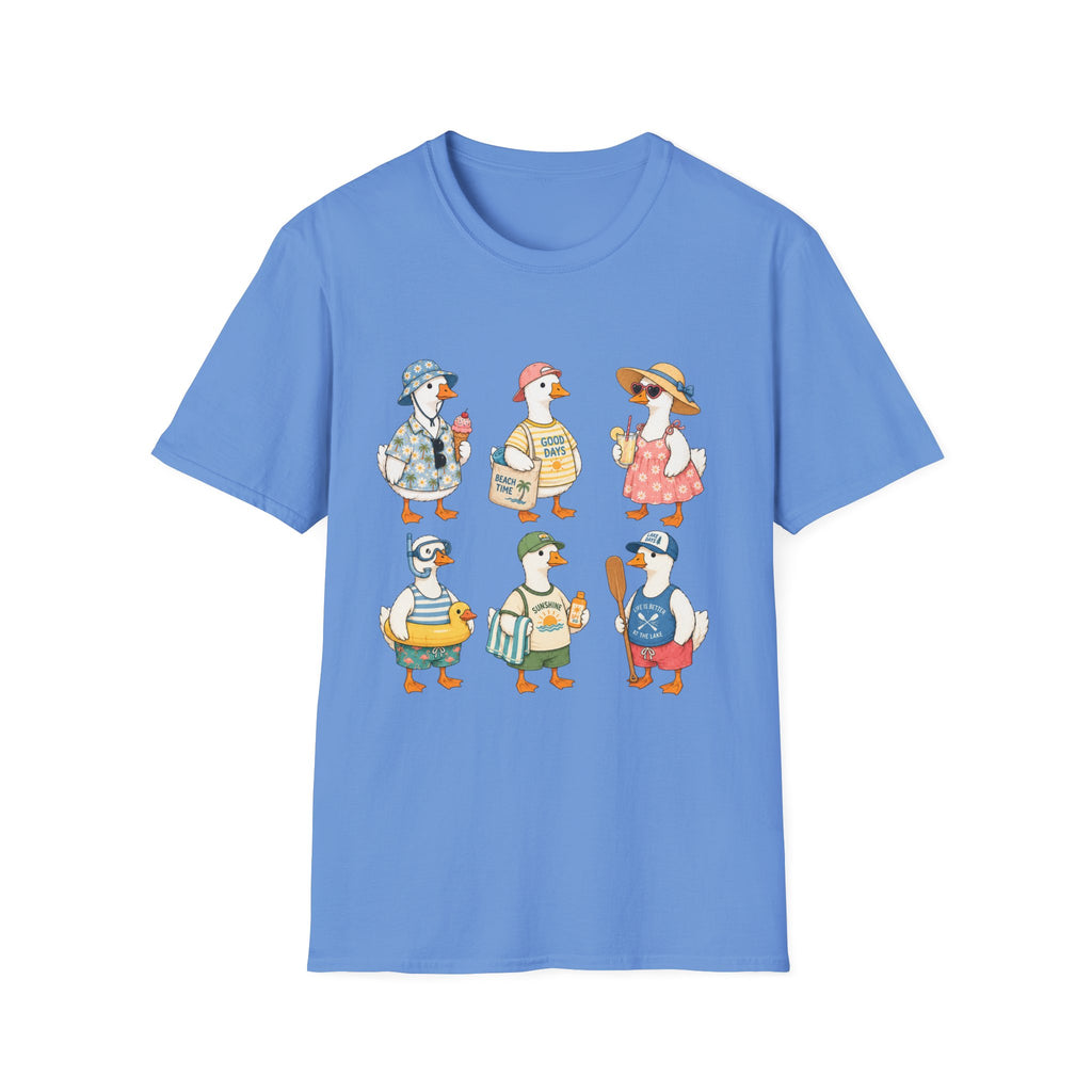 Cute Ducks Beach T-Shirt — Summer Vacation Ducklings Graphic Tee