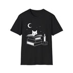 Cat & Books T‑Shirt — Mystical Reading Graphic Tee