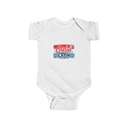Cousin Crew Baby Onesie, Patriotic Red White Blue Infant Bodysuit, Cute USA Family Graphic Outfit, Fourth of July Celebration Wear Infant Fine Jersey Bodysuit