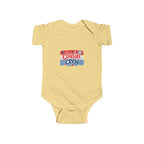 Cousin Crew Baby Onesie, Patriotic Red White Blue Infant Bodysuit, Cute USA Family Graphic Outfit, Fourth of July Celebration Wear Infant Fine Jersey Bodysuit