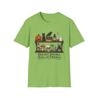 Halloween Potion Shelf T‑Shirt — "Double, Double, Toil and Trouble"