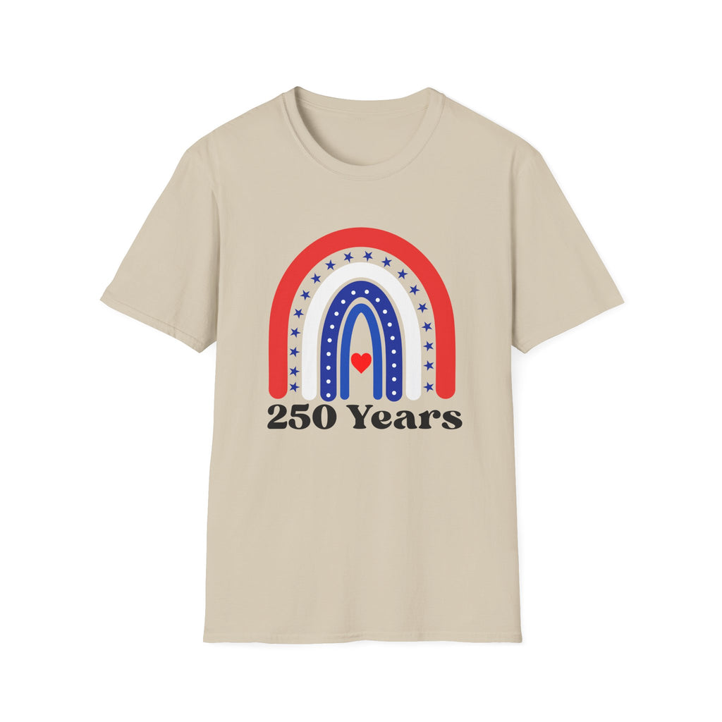 USA 250 Years Rainbow T-Shirt Patriotic Semiquincentennial Tee