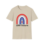 USA 250 Years Rainbow T-Shirt Patriotic Semiquincentennial Tee