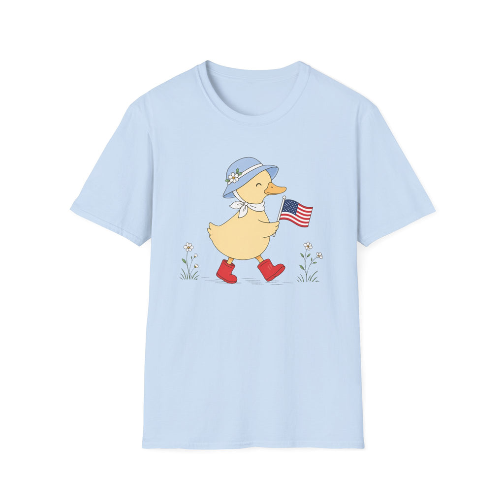 Patriotic Duck T-Shirt, Cute 4th of July Duck Tee, Funny American Flag Duck Shirt, Fourth of July Women Girls Shirt, Cottagecore Patriotic Tee, USA Duck Gift