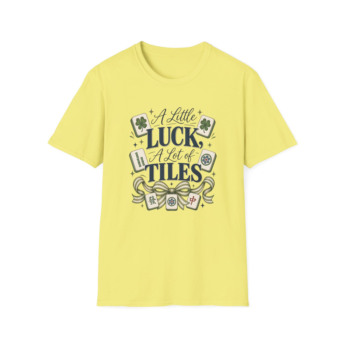 Mahjong T-Shirt — "A Little Luck, A Lot of Tiles" Casual Tee