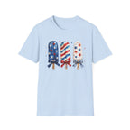 Patriotic Popsicle T-Shirt, Watercolor 4th of July Ice Cream Bow Tee, Cute Summer America Popsicle Shirt, Stars Stripes Coquette Bow Treat Gift Women