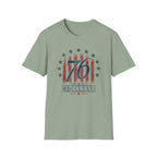 Vintage Style 76 Patriotic Shirt 4th of July Distressed American Flag Graphic Tee Fourth July Roman Numeral MDCCLXXVI Top USA Independence Day