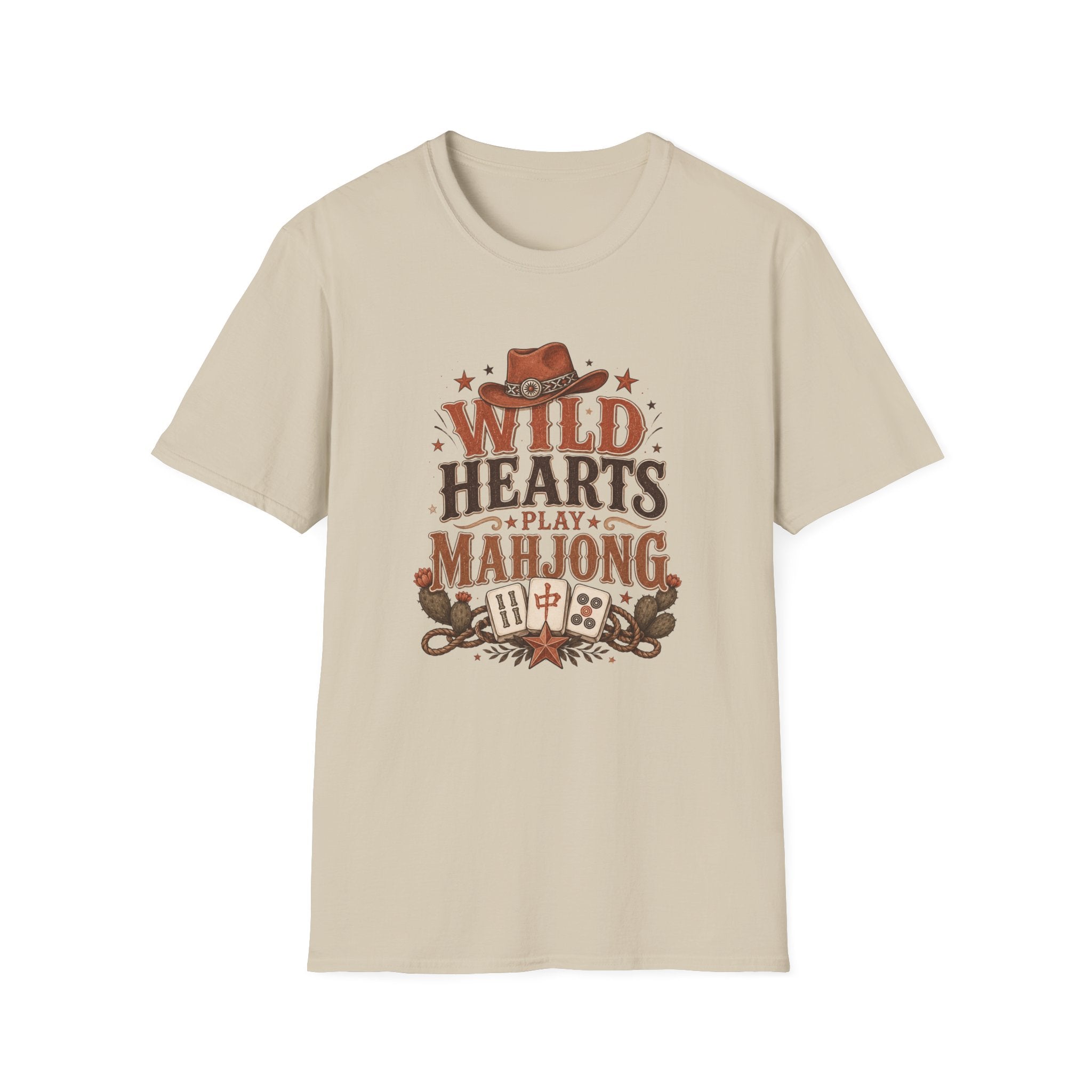 Wild Hearts Play Mahjong Western Graphic T-Shirt