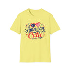 American Cutie T-Shirt | Patriotic Heart Sunglasses Graphic Tee, Fourth Of July Stars Fireworks Top