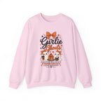 Girlie Ghouls Halloween Cute Orange Bow Spooky Crewneck Sweatshirt