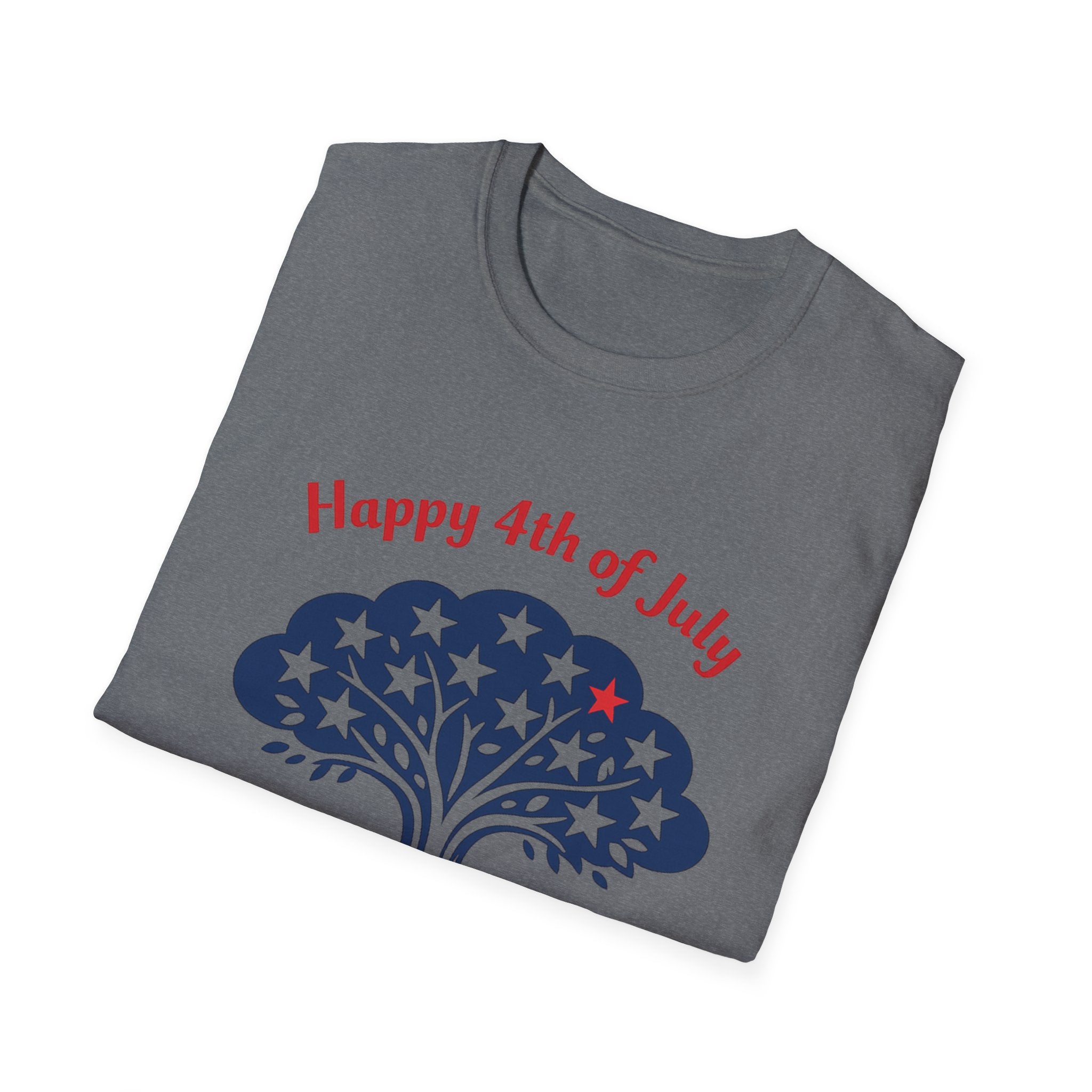 Happy 4th Of July 250 Years T-Shirt | Semiquincentennial Patriotic Star Tree Graphic Tee, 1776 2026 Freedom Top
