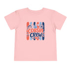 Cousin Crew Patriotic T-Shirt, Fourth of July Family Matching Tee, Americana Fireworks Shirt, Summer Vacation Graphic Tee, Kids Family Reunion Outfit Toddler Short Sleeve Tee