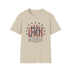 Vintage Style 76 Patriotic Shirt 4th of July Distressed American Flag Graphic Tee Fourth July Roman Numeral MDCCLXXVI Top USA Independence Day