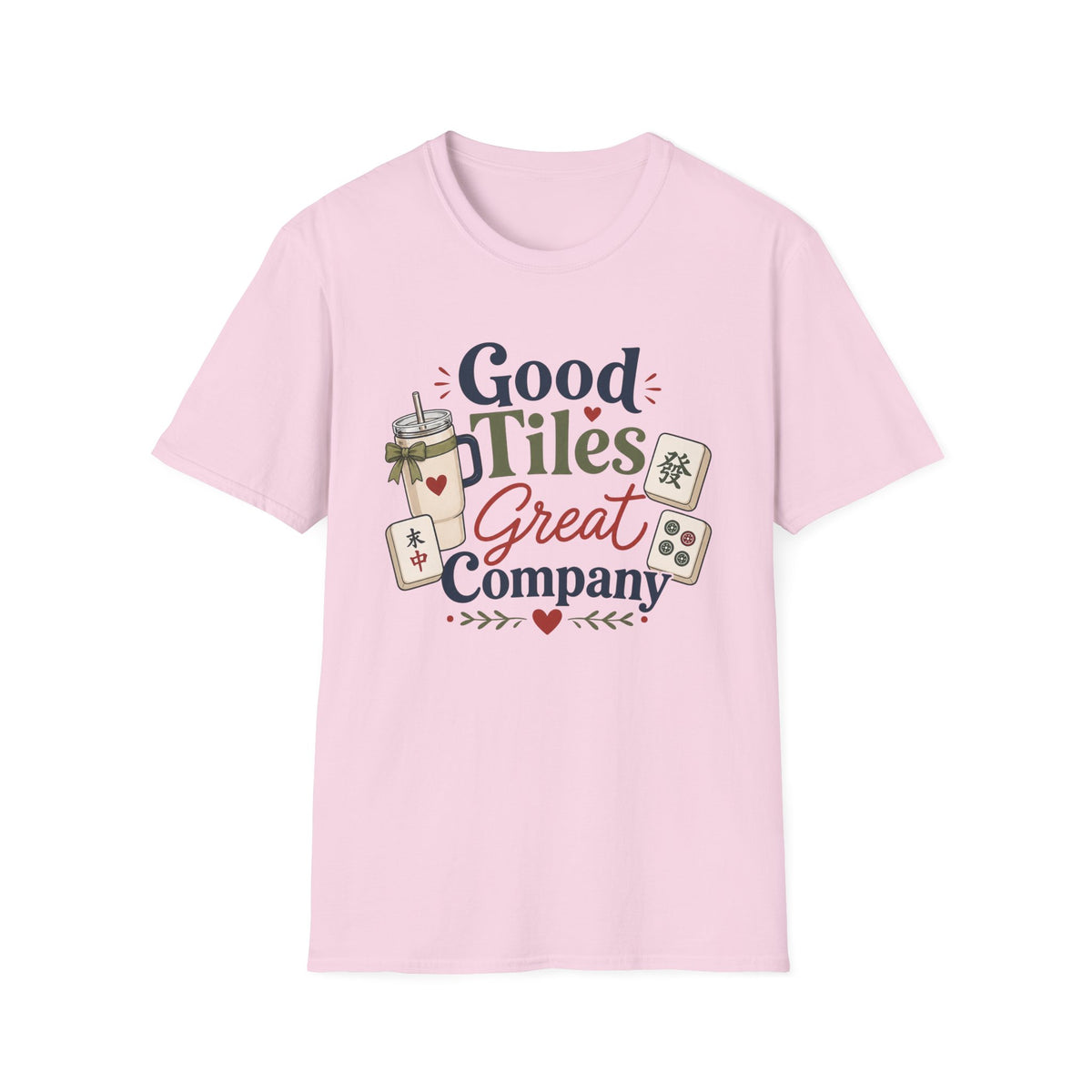 Mahjong T-Shirt — "Good Tiles, Great Company" Casual Tee
