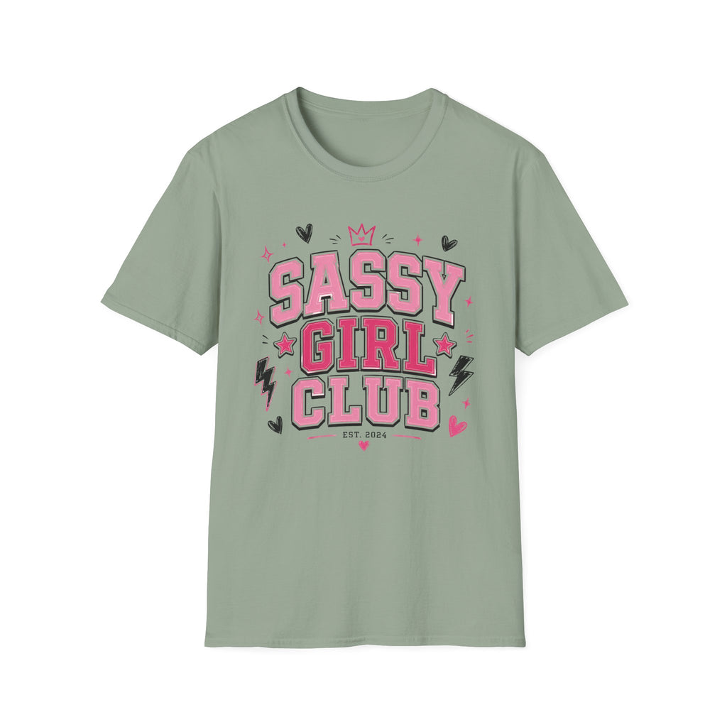 Sassy Girl Club Tee — Pink Cheerful Graphic T-Shirt