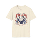 Let Freedom Ring T-Shirt | Patriotic American Bald Eagle Graphic Tee, Fourth Of July Retro Fireworks Top