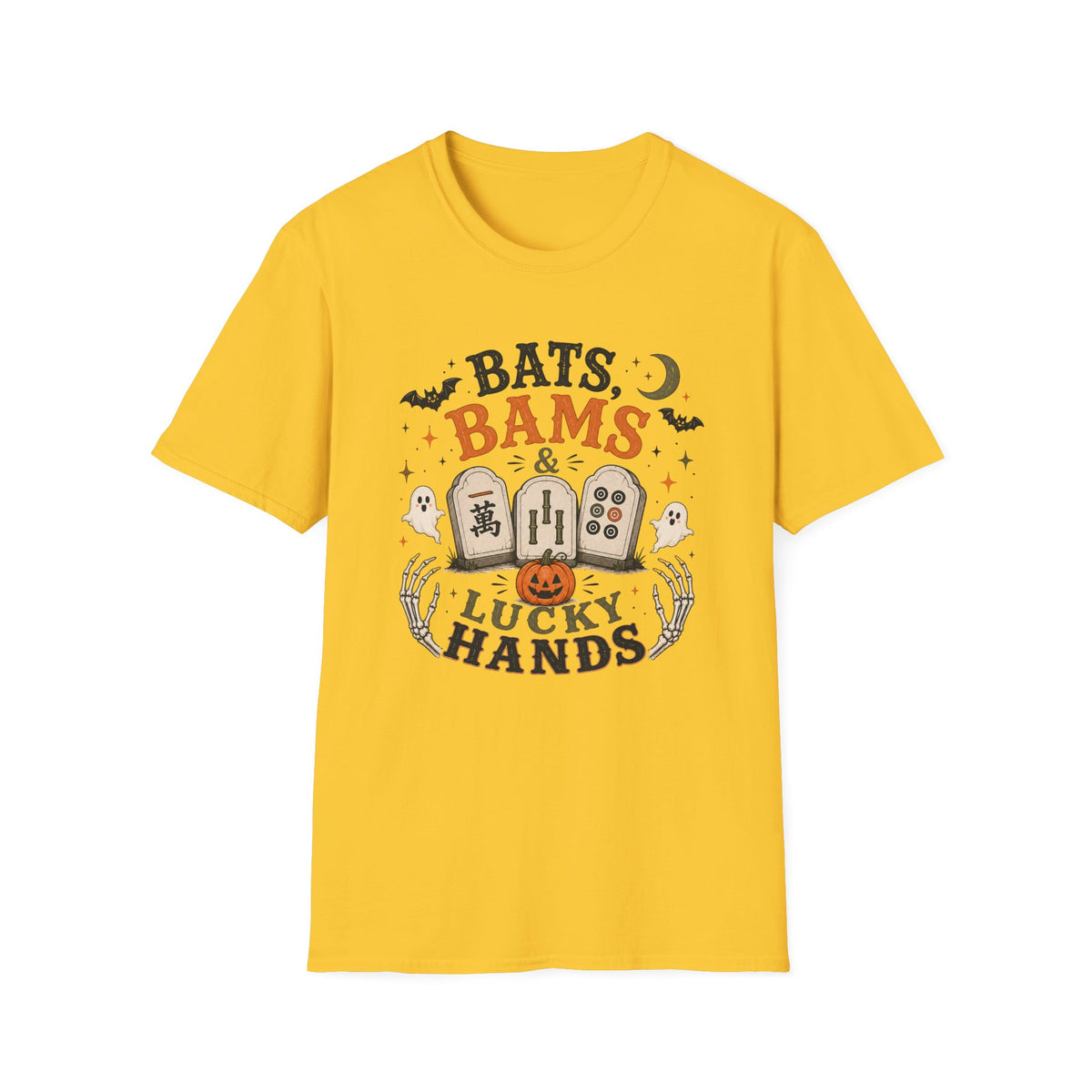Bats Bams & Lucky Hands Halloween Mahjong T-Shirt