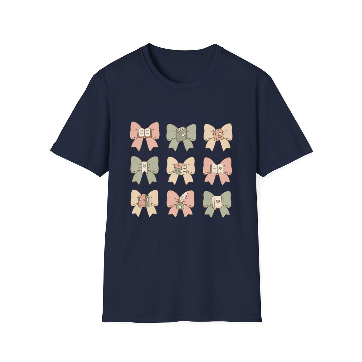 Reading Bows T‑Shirt — Pastel Book Lover Graphic Tee