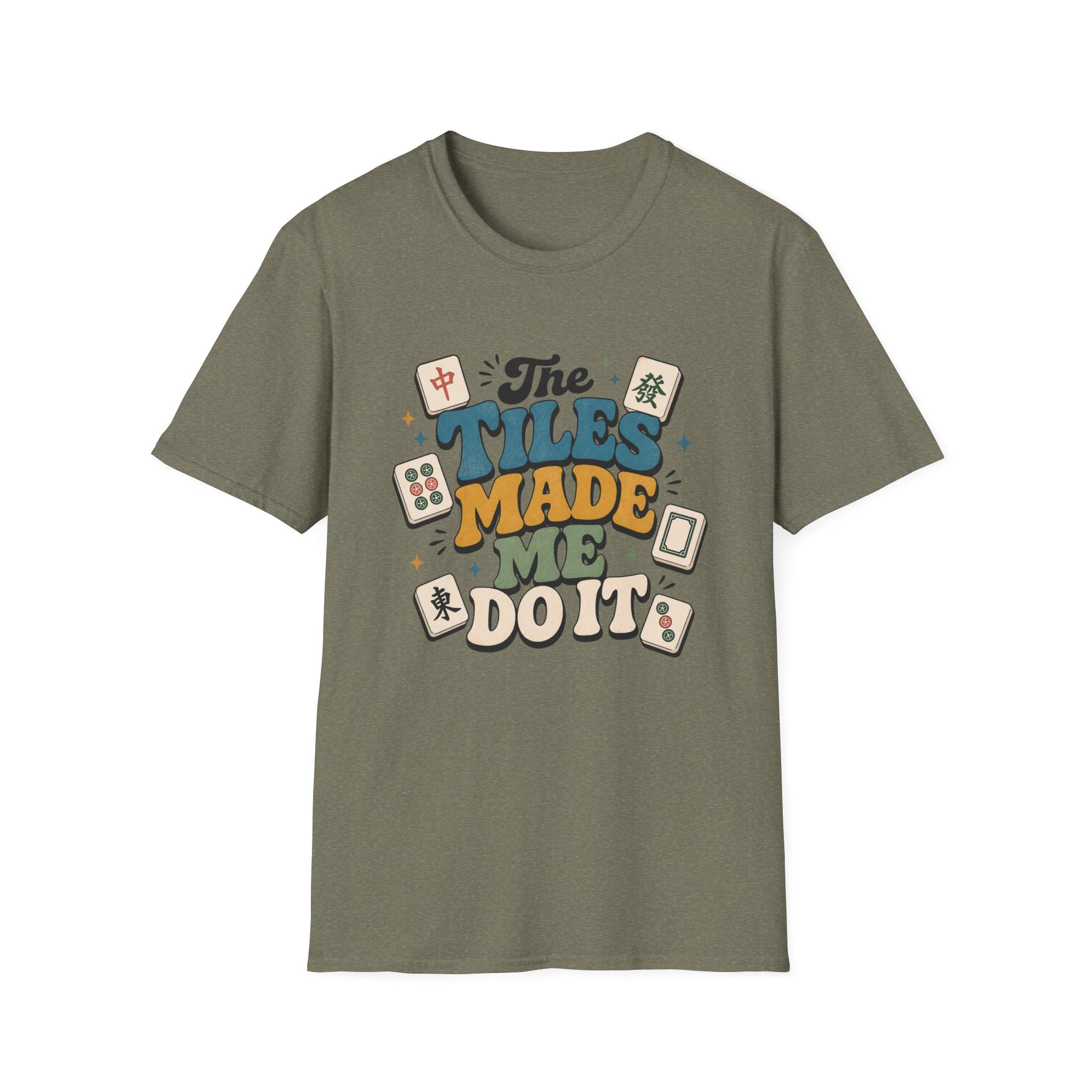 Mahjong "The Tiles Made Me Do It" Retro Graphic T-Shirt
