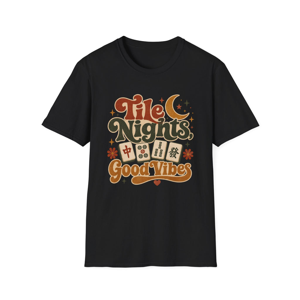 Tile Nights T-Shirt — Mahjong & Game Night Retro 'Good Vibes' Tee
