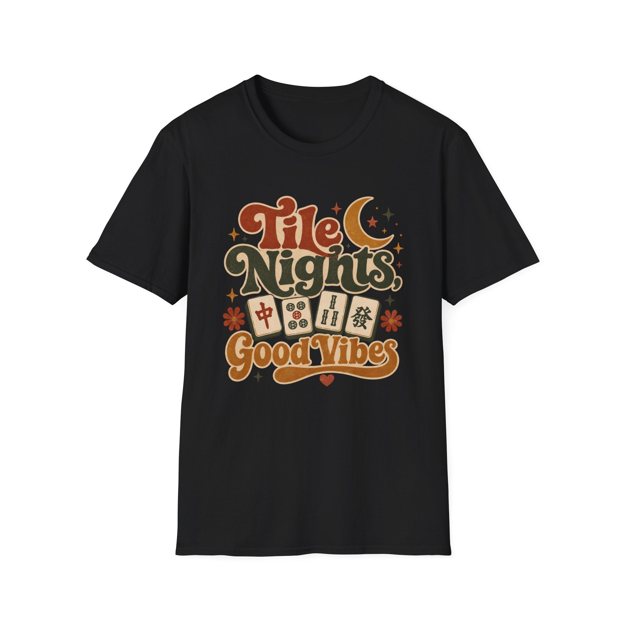 Tile Nights T-Shirt — Mahjong & Game Night Retro 'Good Vibes' Tee