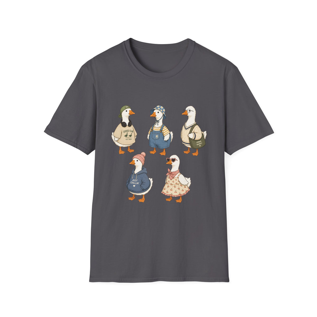 Cute Whimsical Vintage Goose Family T-Shirt