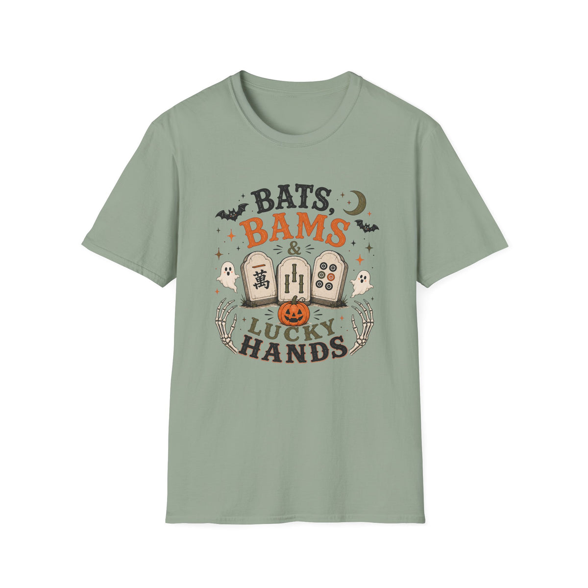 Bats Bams & Lucky Hands Halloween Mahjong T-Shirt