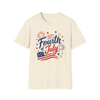 Patriotic Happy Fourth of July Graphic Tee USA Star Spangled- Celebration Flag T-Shirt