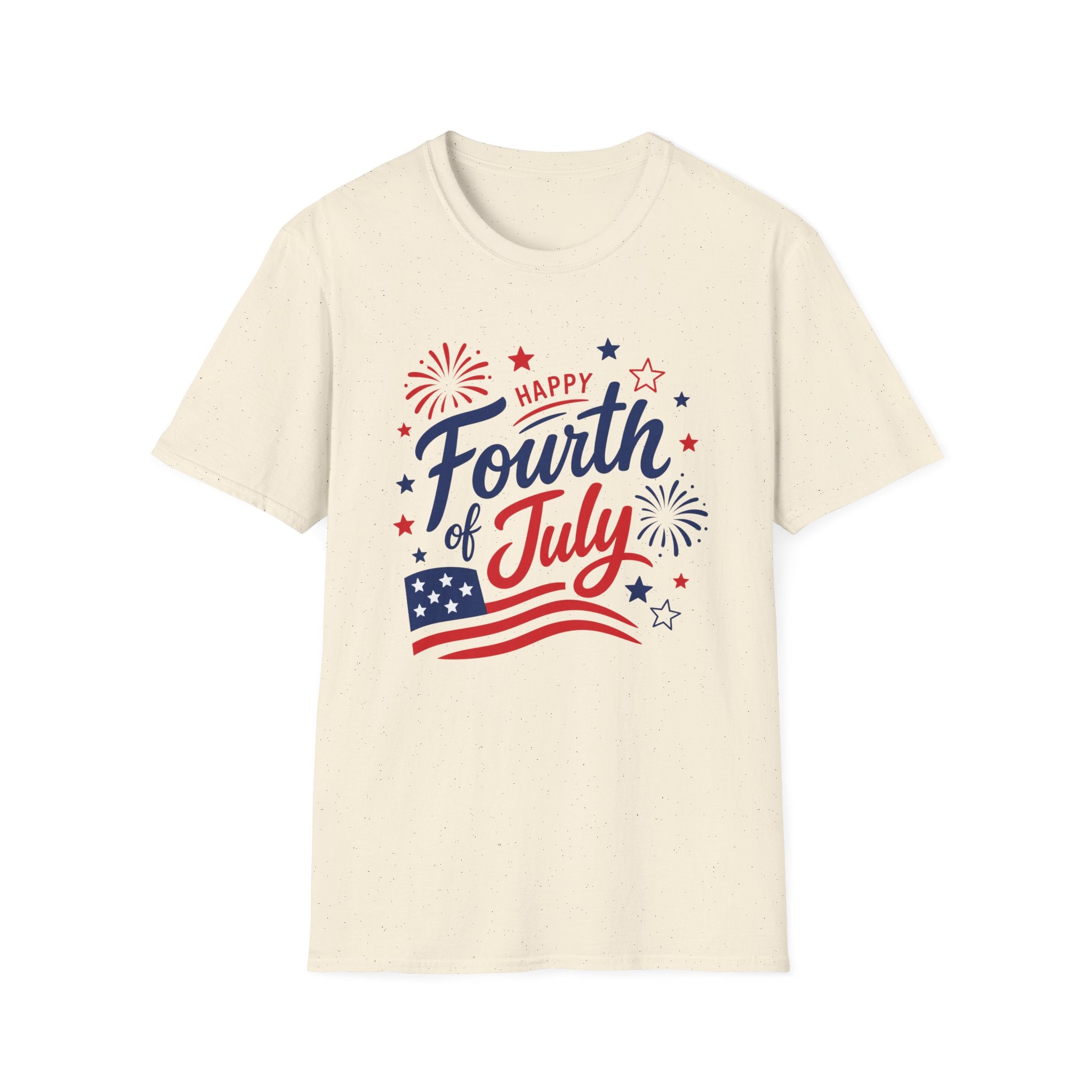 Patriotic Happy Fourth of July Graphic Tee USA Star Spangled- Celebration Flag T-Shirt