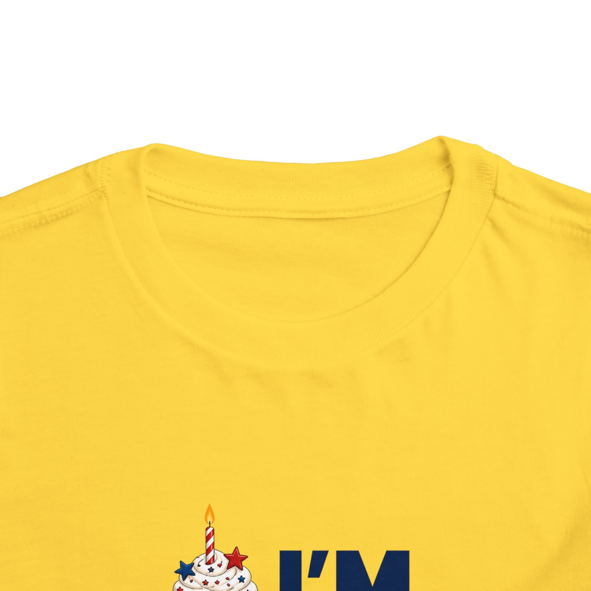 Born on the 4th of July Tee, Patriotic Birthday USA Shirt, Red White Blue Cupcake Graphic Top, Independence Day Celebration Outfit Toddler Short Sleeve Tee