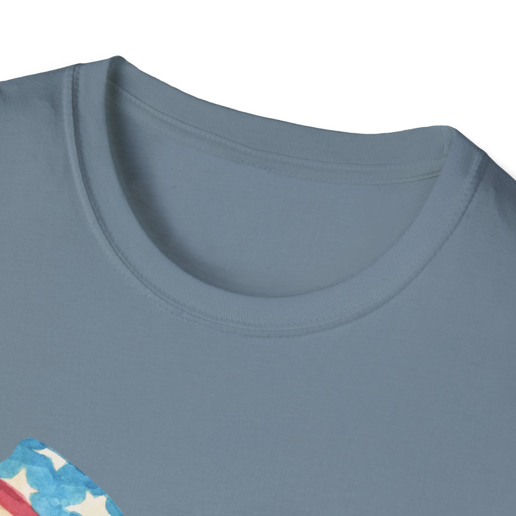 Coquette Patriotic Bow Shirt, 4th of July Women's T-Shirt, American Flag Bow Tee, USA Watercolor Bow, Stars and Stripes Shirt, Independence Day Gift