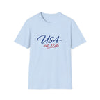 USA Est 1776 T-Shirt | Patriotic American Flag Colors Graphic Tee, Fourth Of July Casual Clothing