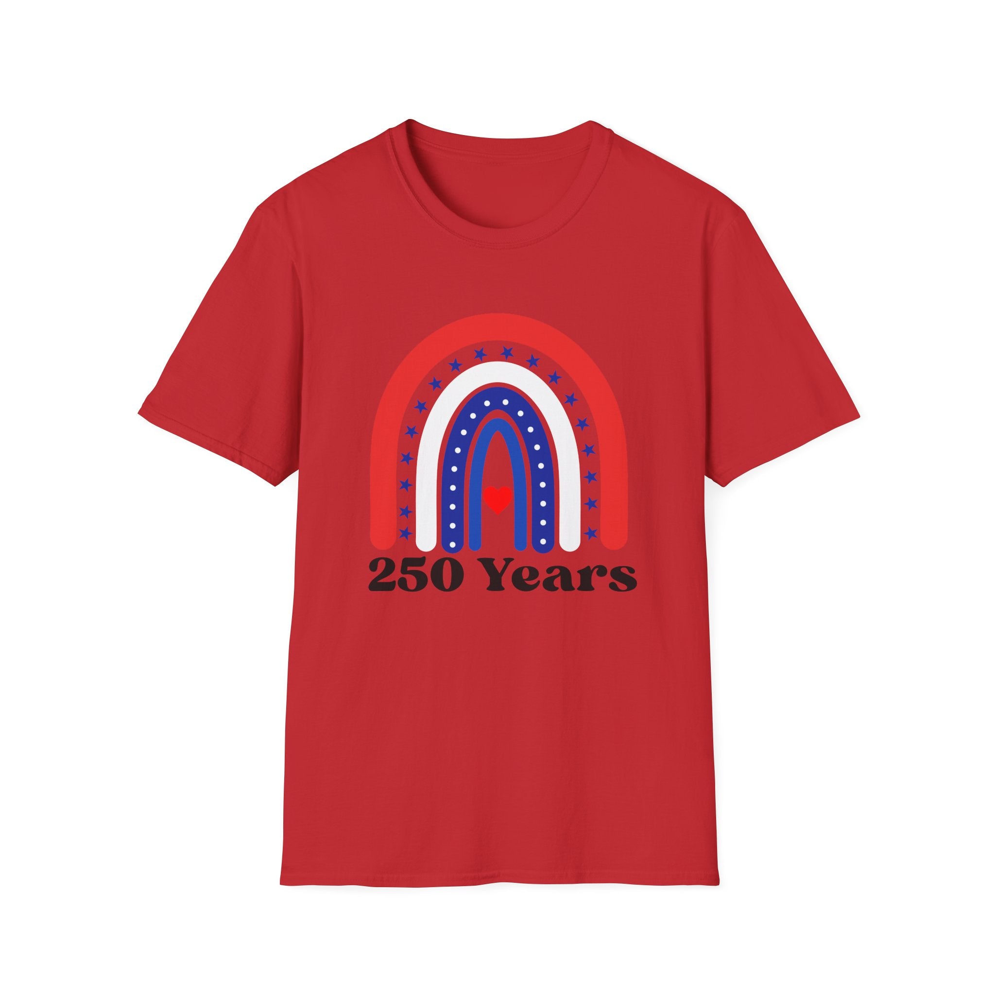 USA 250 Years Rainbow T-Shirt Patriotic Semiquincentennial Tee