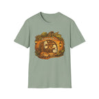 Pumpkin Pages Halloween T‑Shirt — Cute Ghosts Reading in Pumpkin Library