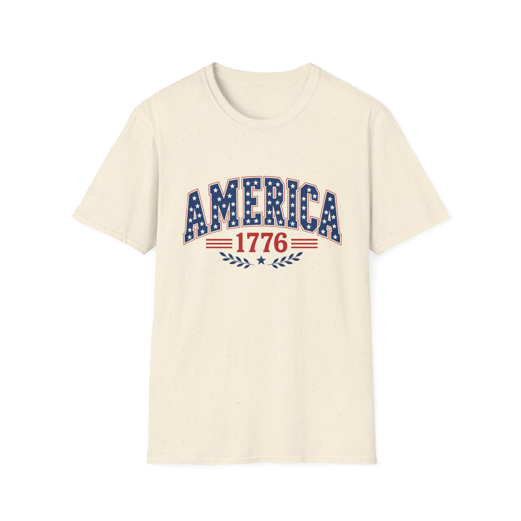 America 1776 Patriotic Tee, USA Heritage Shirt, Red White Blue Graphic Top, Classic American Pride OutfitT-Shirt