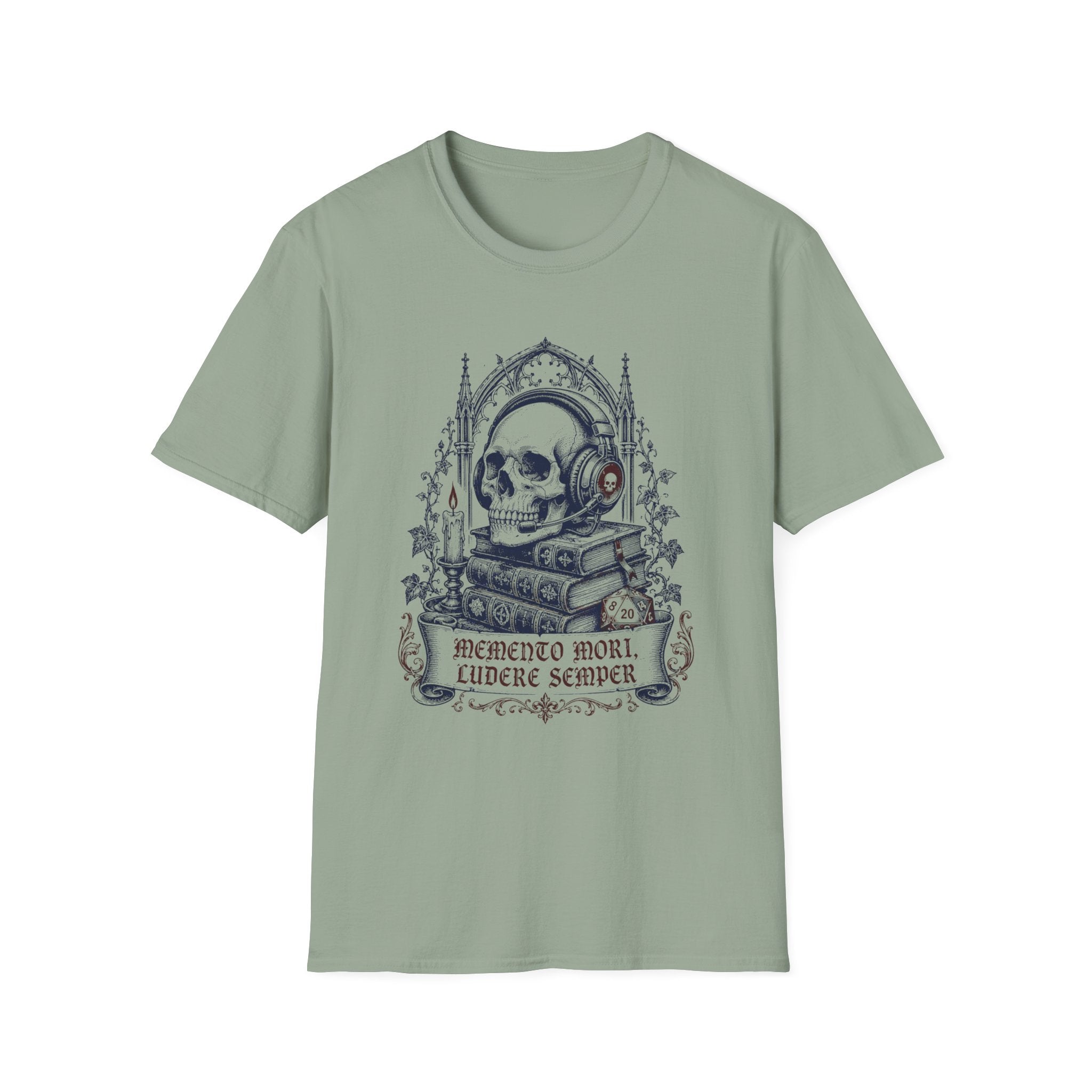 Skull & Books T-Shirt — Memento Mori Gothic Graphic Tee