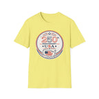 USA 250th Anniversary T-Shirt | Semiquincentennial Patriotic Map Graphic Tee, American Flag Round Emblem Top