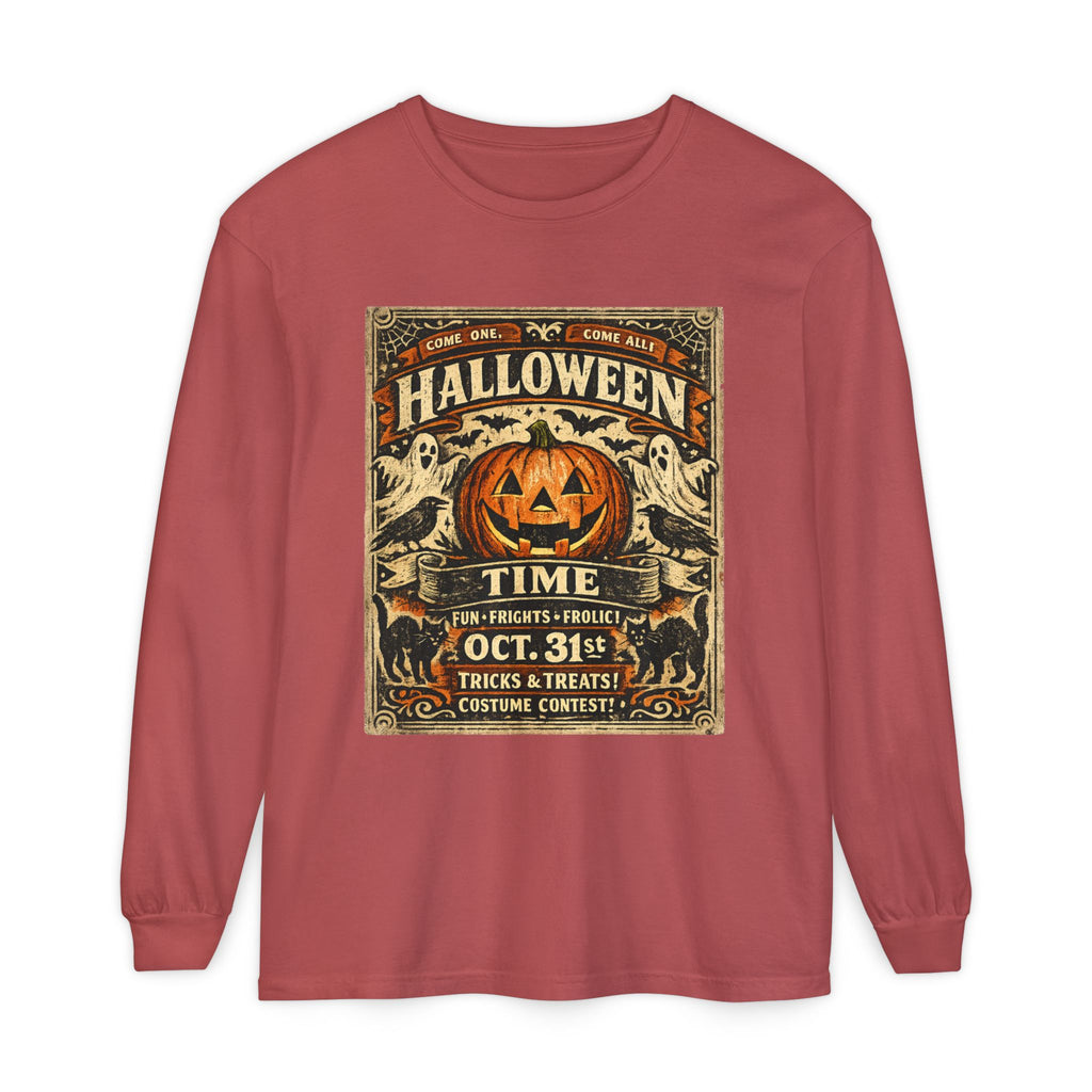 Halloween Time Vintage Jack-O'-Lantern & Ghosts Long Sleeve T-Shirt