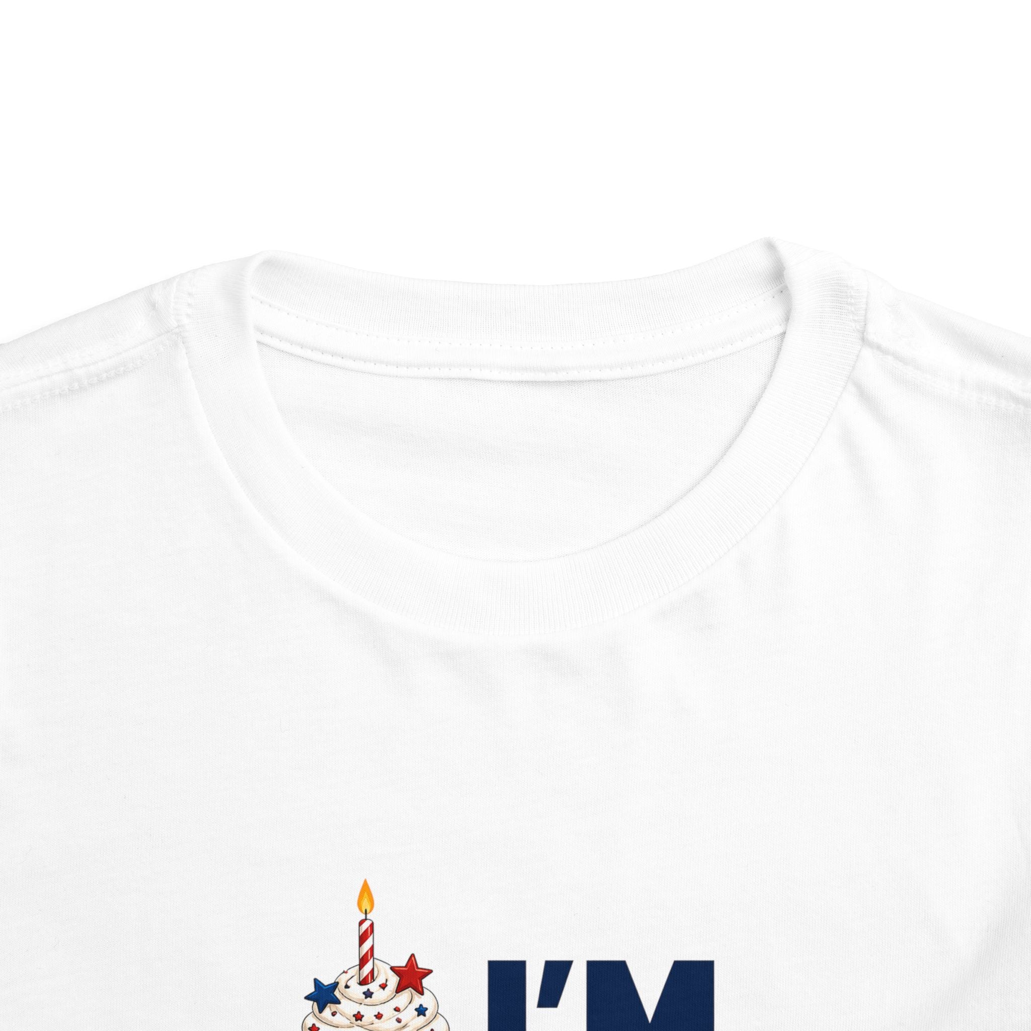 Born on the 4th of July Tee, Patriotic Birthday USA Shirt, Red White Blue Cupcake Graphic Top, Independence Day Celebration Outfit Toddler Short Sleeve Tee