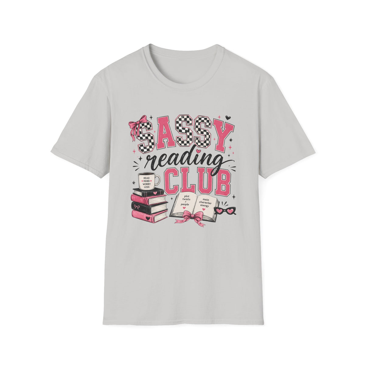 Sassy Reading Club T-Shirt — Playful Pink Book Lover Tee