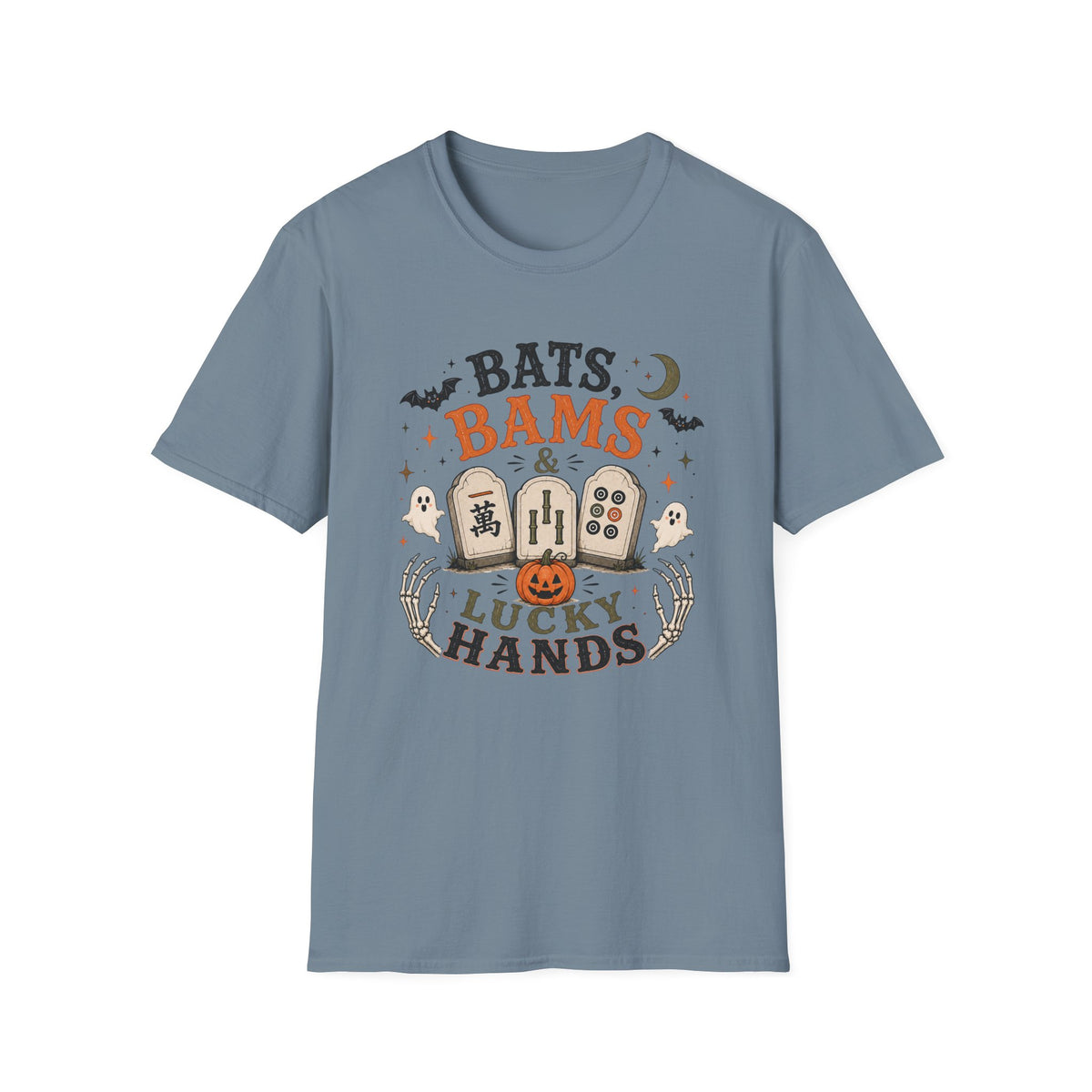 Bats Bams & Lucky Hands Halloween Mahjong T-Shirt